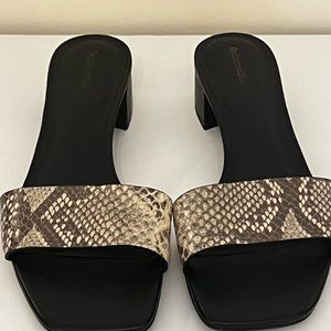 Reformation Mandy Minimal Block Heel Snake Skin Mule